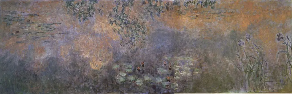 Le Bassin aux nymphéas avec iris