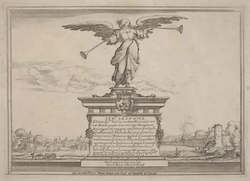 Dedication Page with Statue of Fama