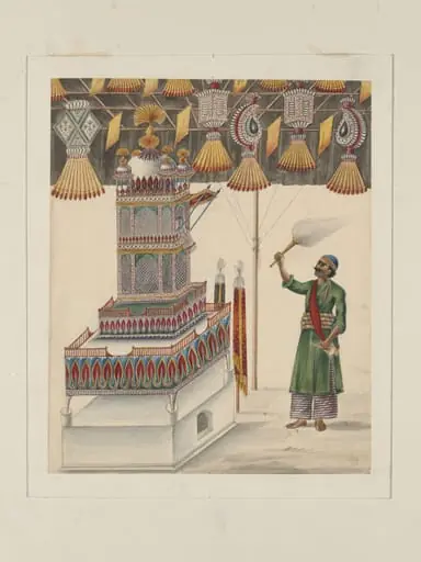 One of two drawings of Muharram scenes