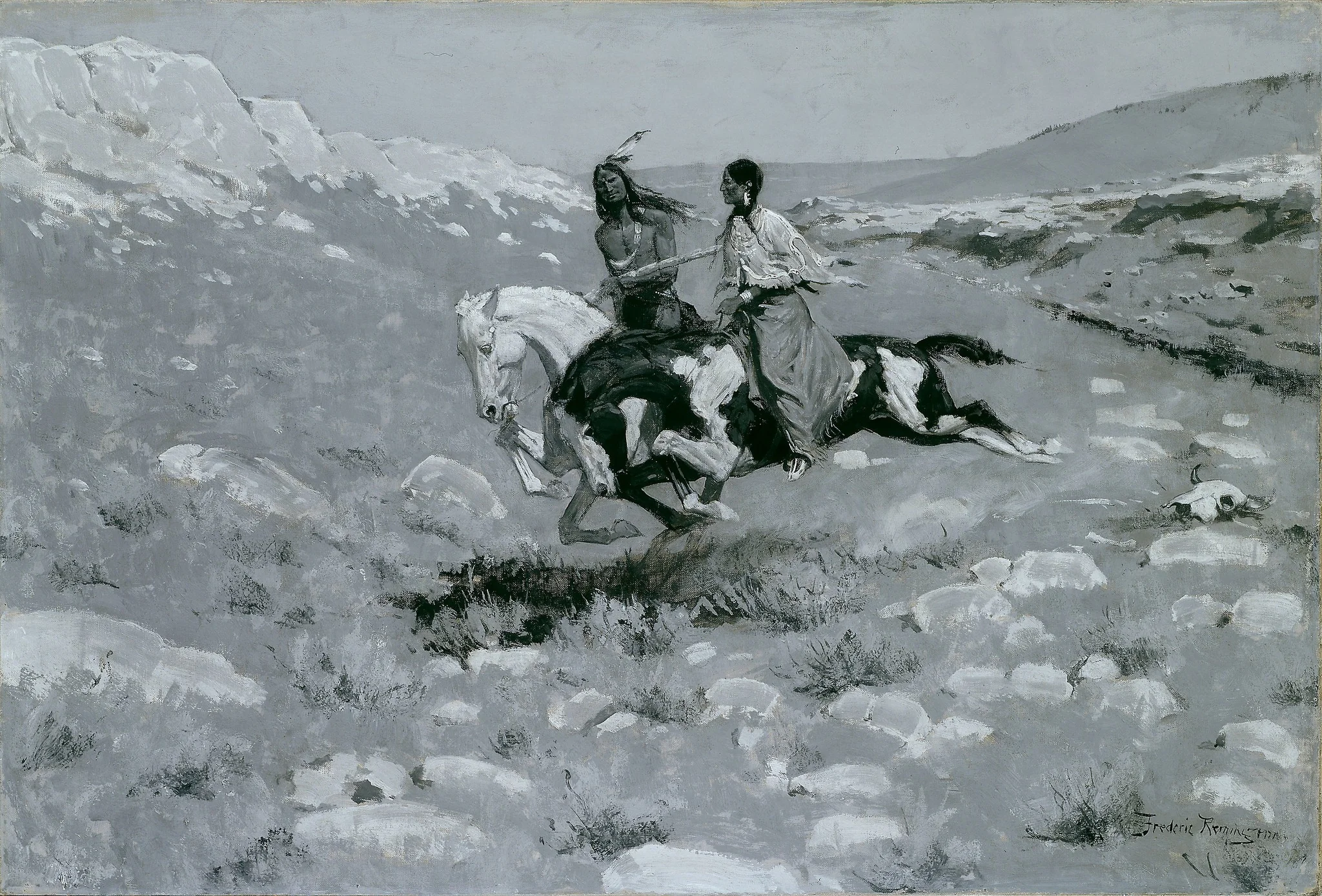Ceremony of the Fastest Horse, by Frederic Remington, oil, 1900