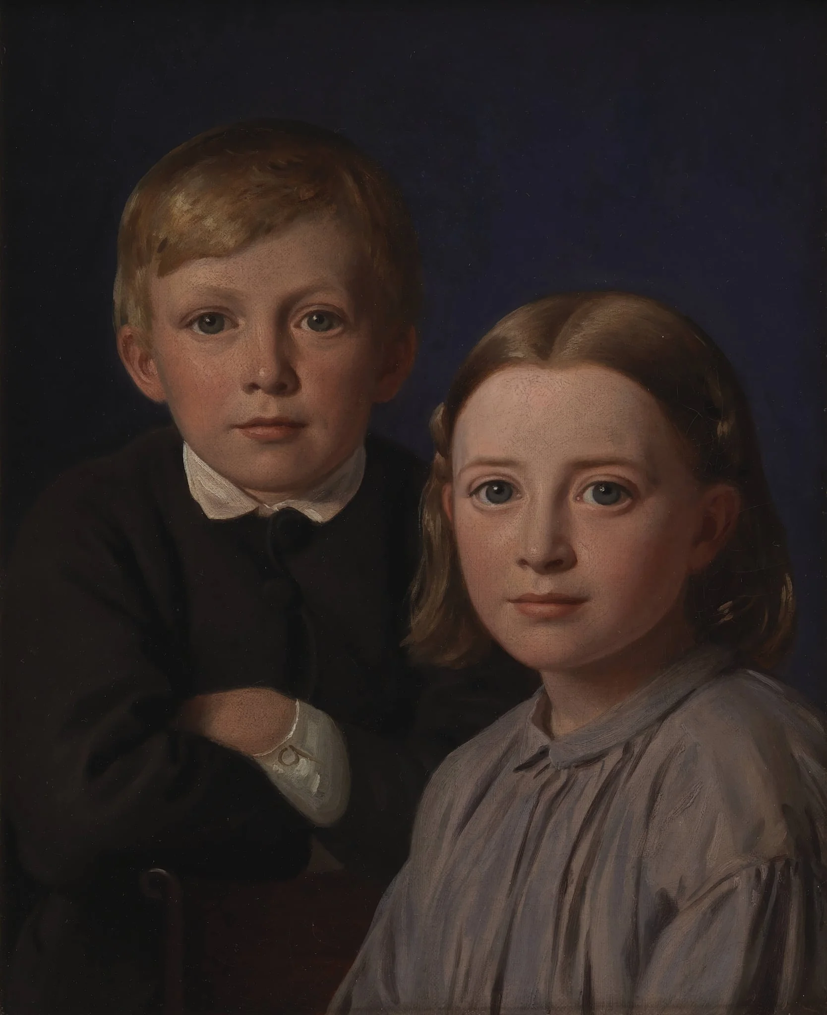 Jens Simmelkær Asmussen og Katrine Asmussen som børn, by Unknown, 1867