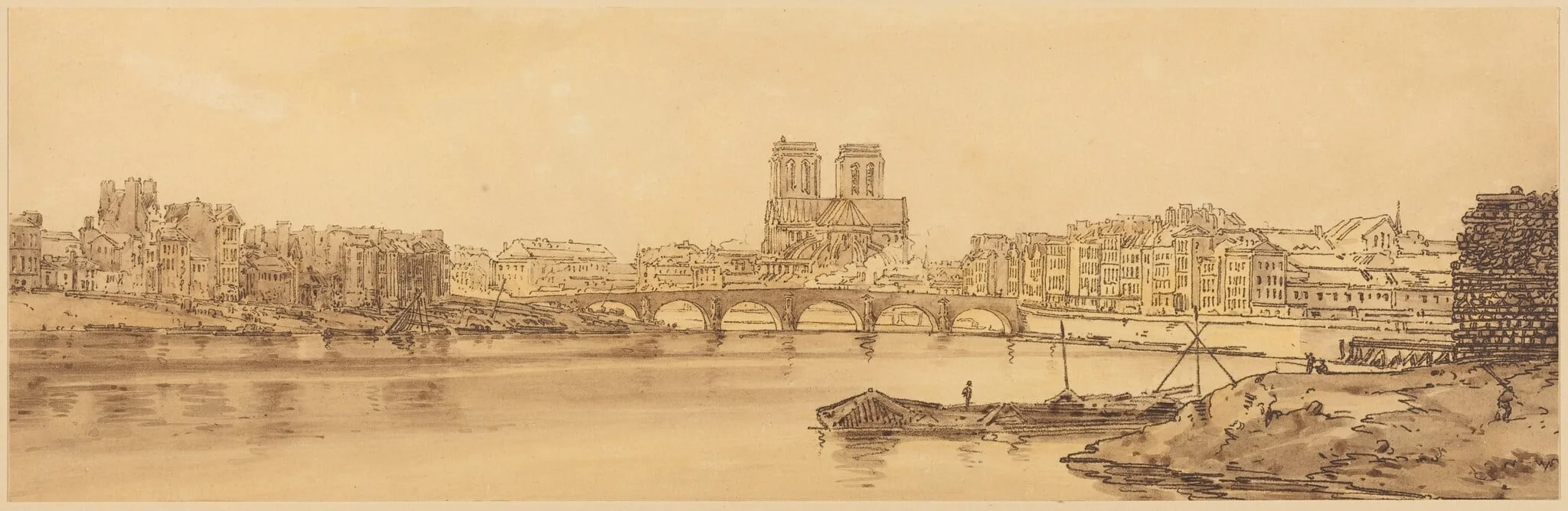 View of Pont de la Tournelle and Notre Dame Taken from the Arsnel: pl.11