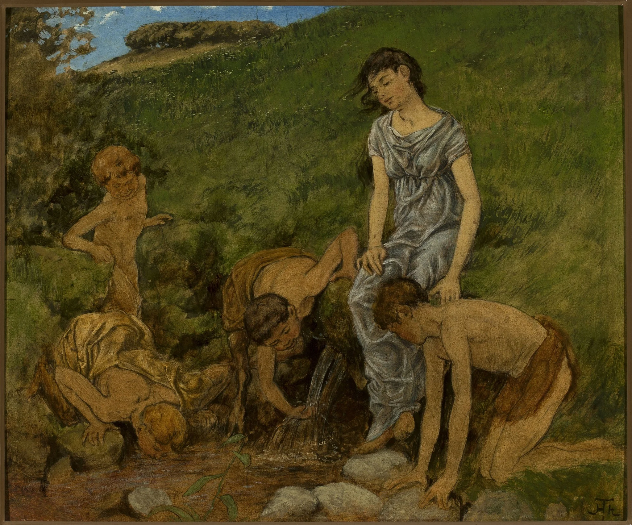 At the spring well