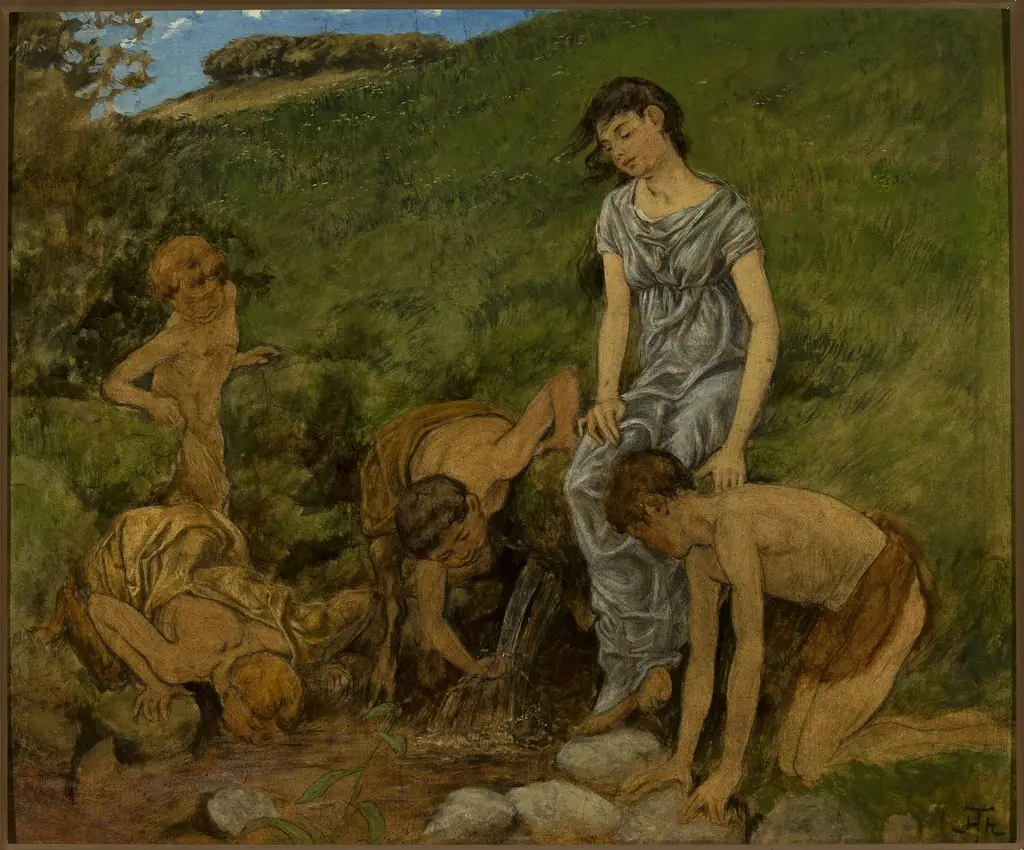 At the spring well