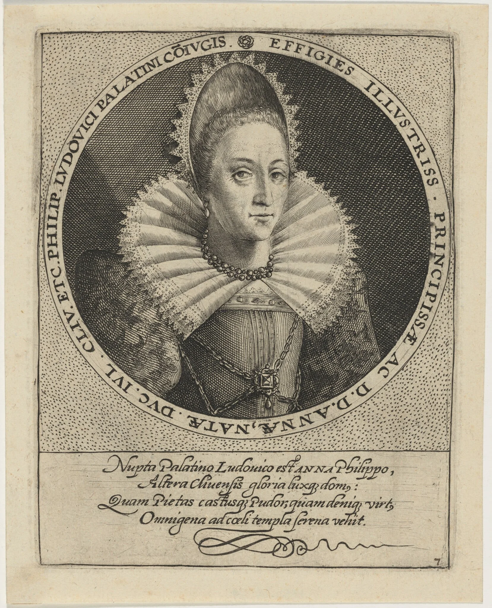 Anna, Daughter of Duke of Julich and Cleves, by Unknown 19th Century, ink, 1850