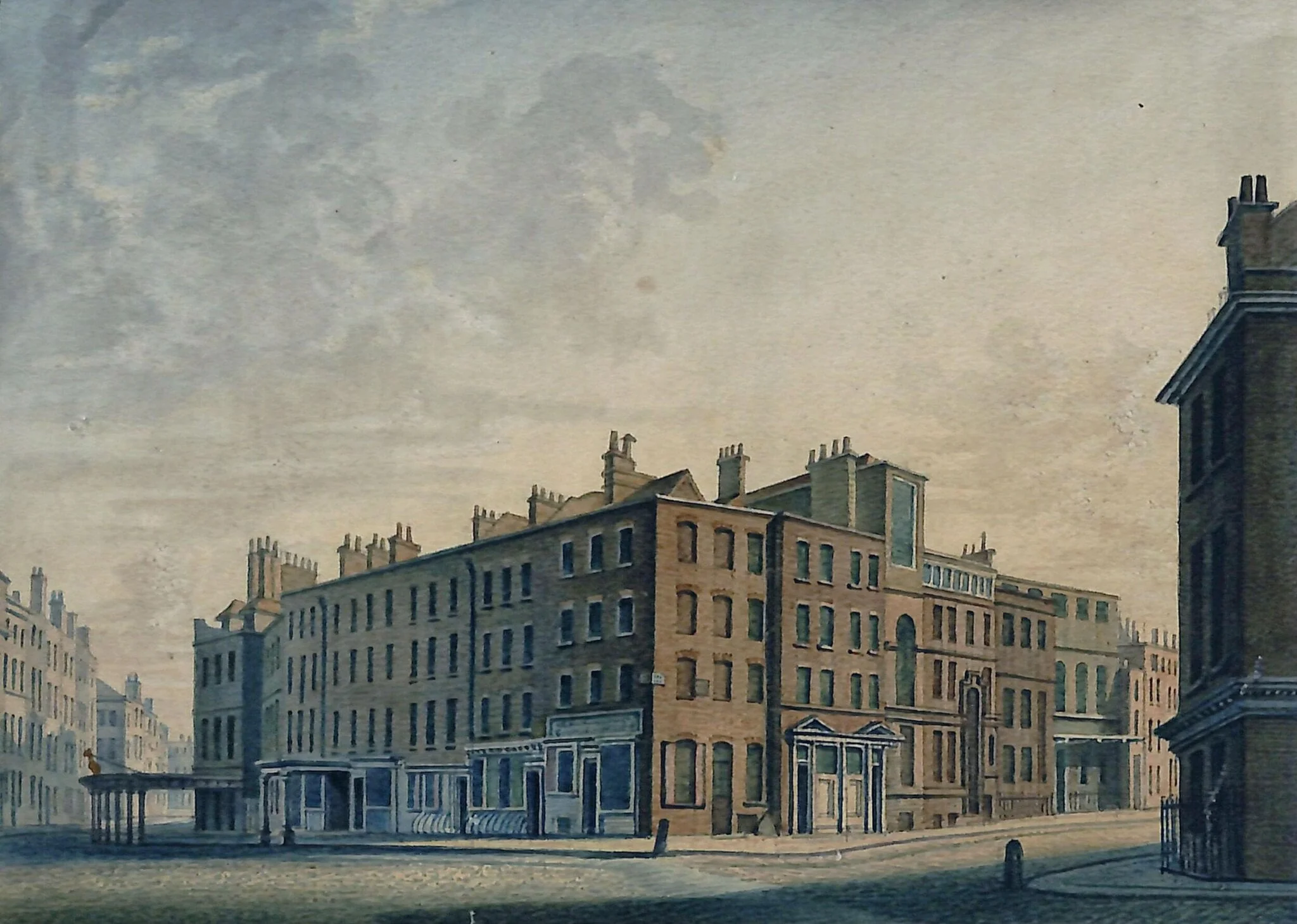 Bow Street, by William Capon, watercolor, 1800