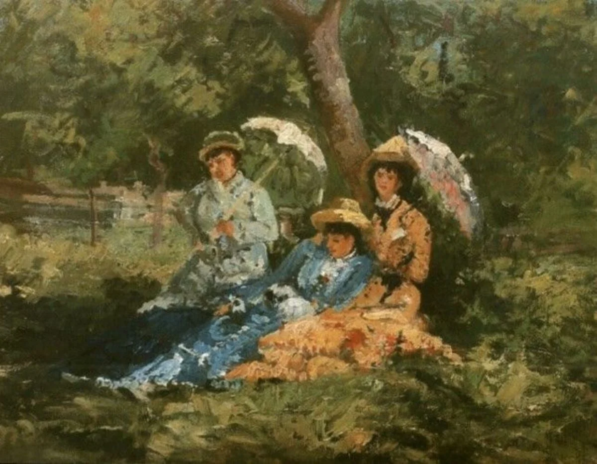Femei în parc, by Ion Andreescu, unspecified, 1876