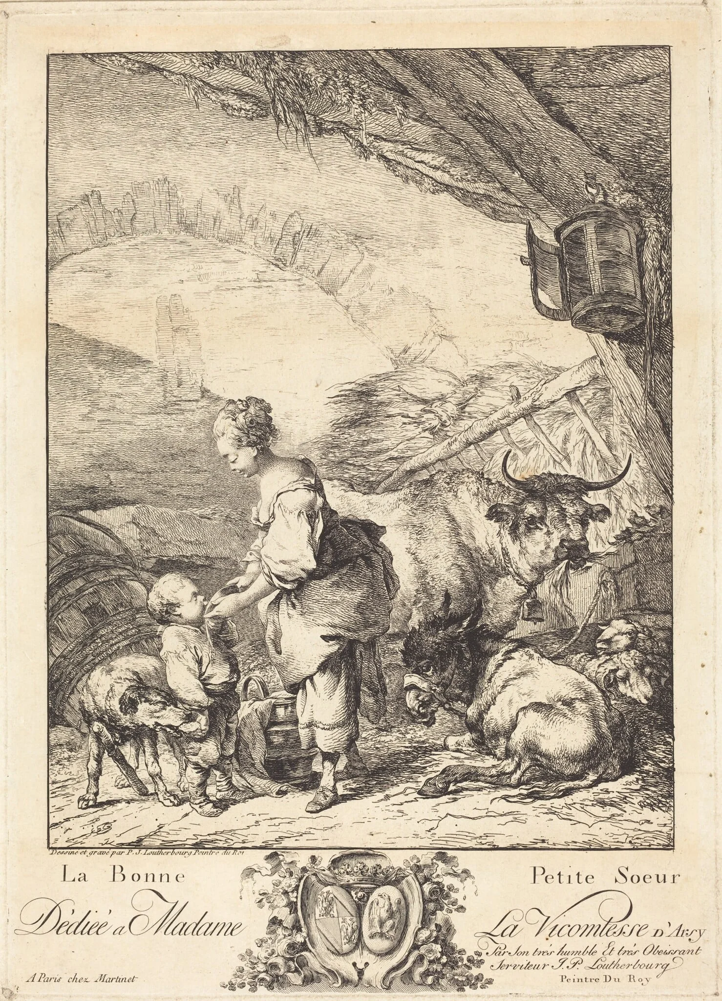 La bonne petite soeur, by Philippe Jacques de Loutherbourg II, ink, 1776