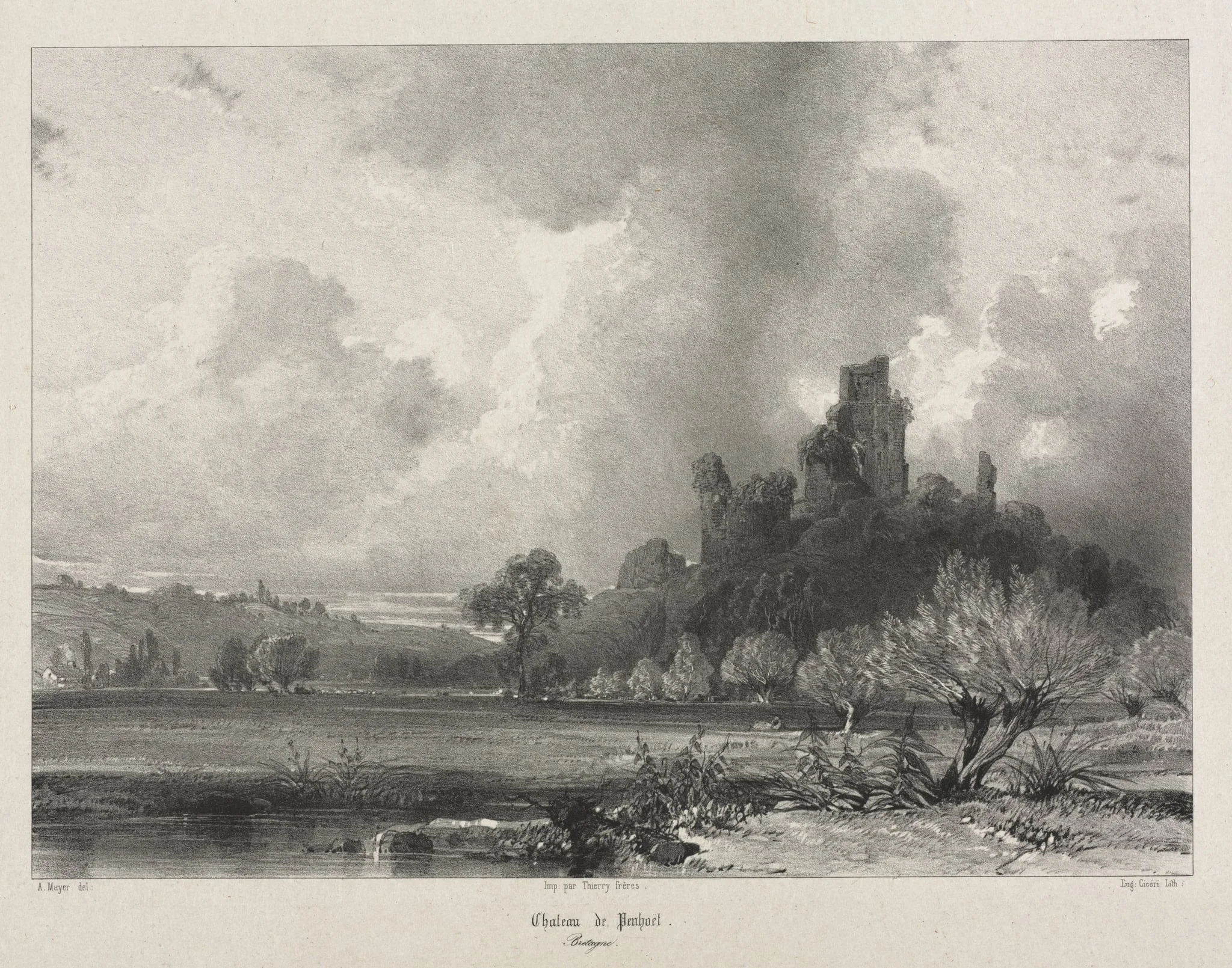 Voyages pittoresques et romantiques dans l'ancienne France.  Bretagne:  Chateau de Penhoet