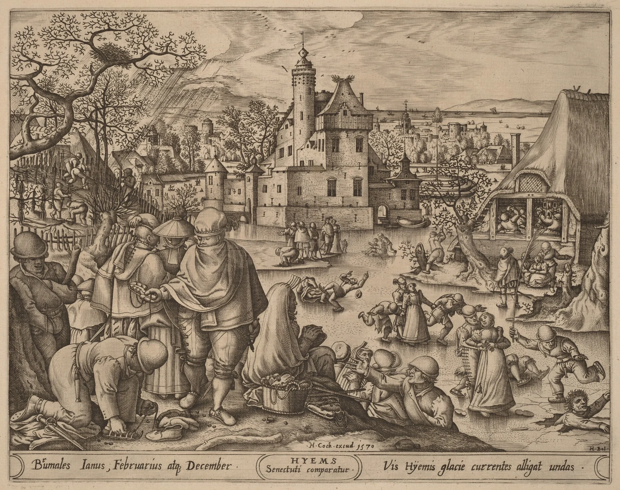 Winter, by Pieter van der Heyden, ink, 1570