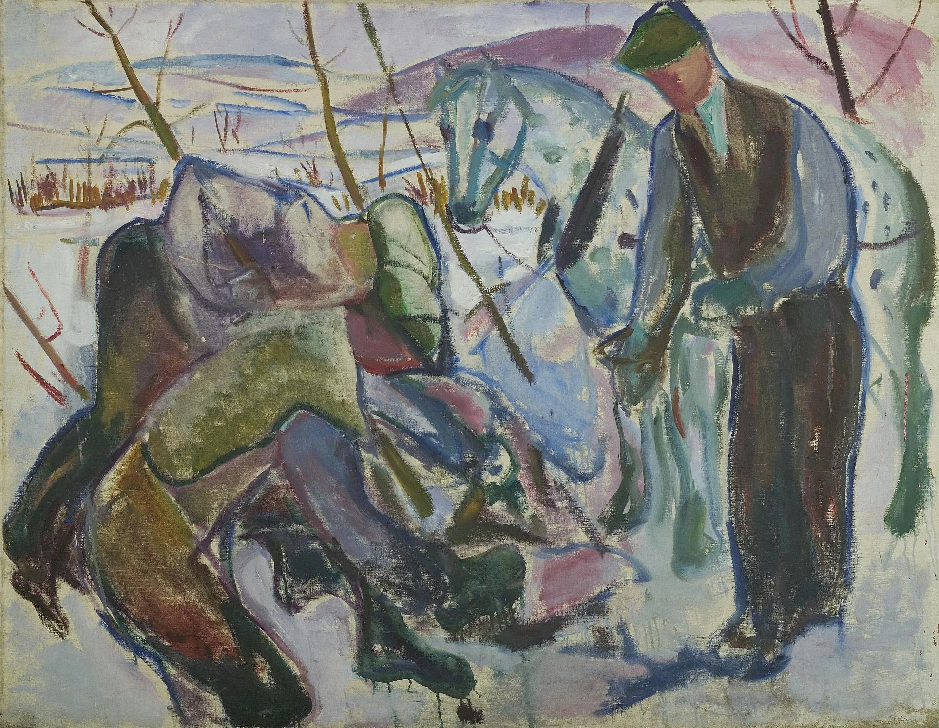 Workers and Horse