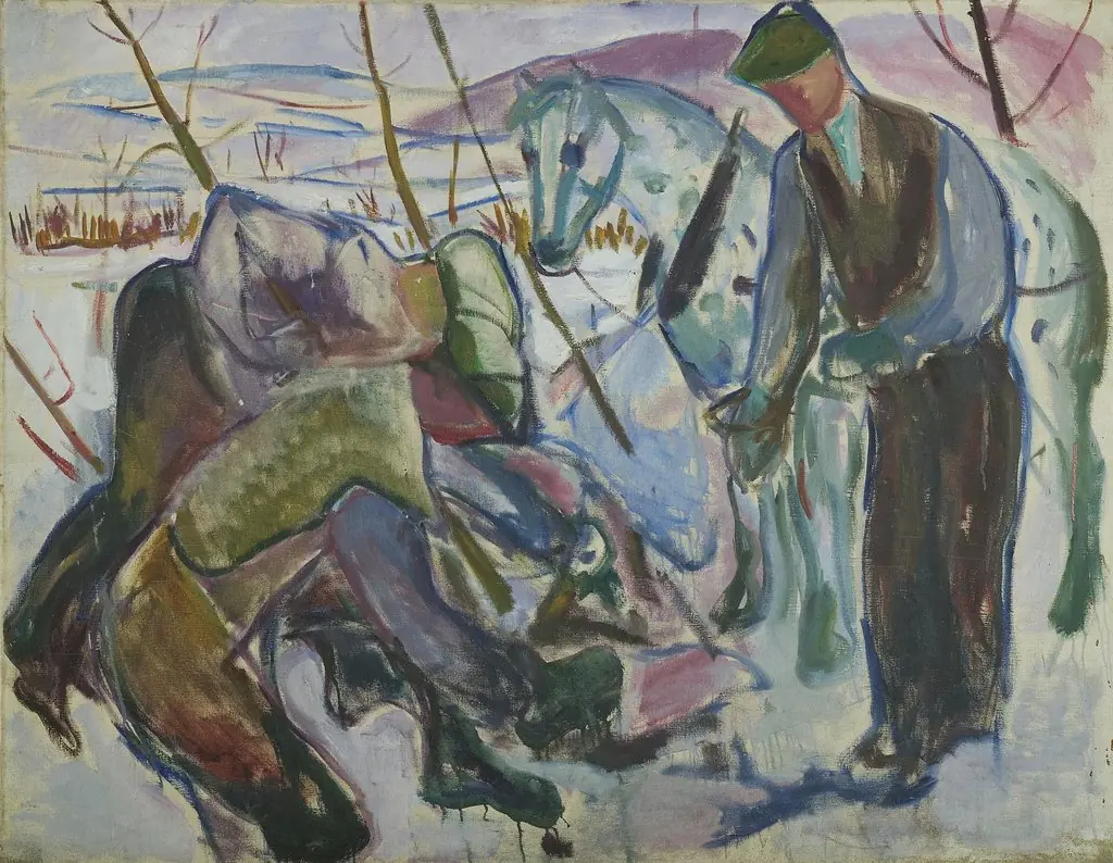 Workers and Horse