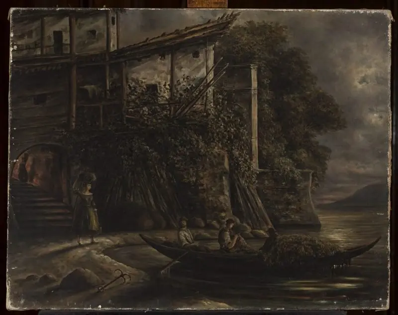 Fishermen embarking at night