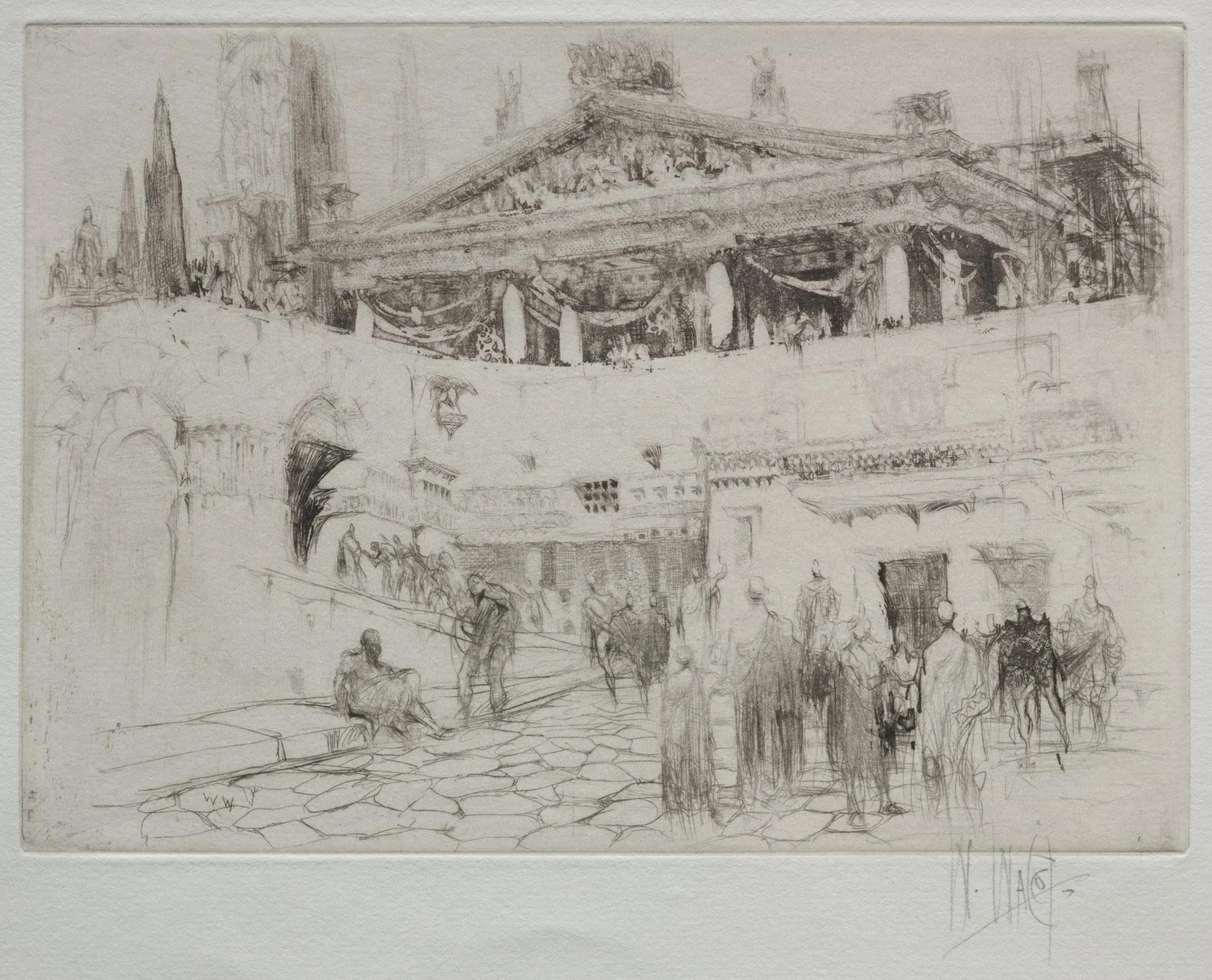 The First Wooden Temple of Jupiter, by William Walcot, 1918
