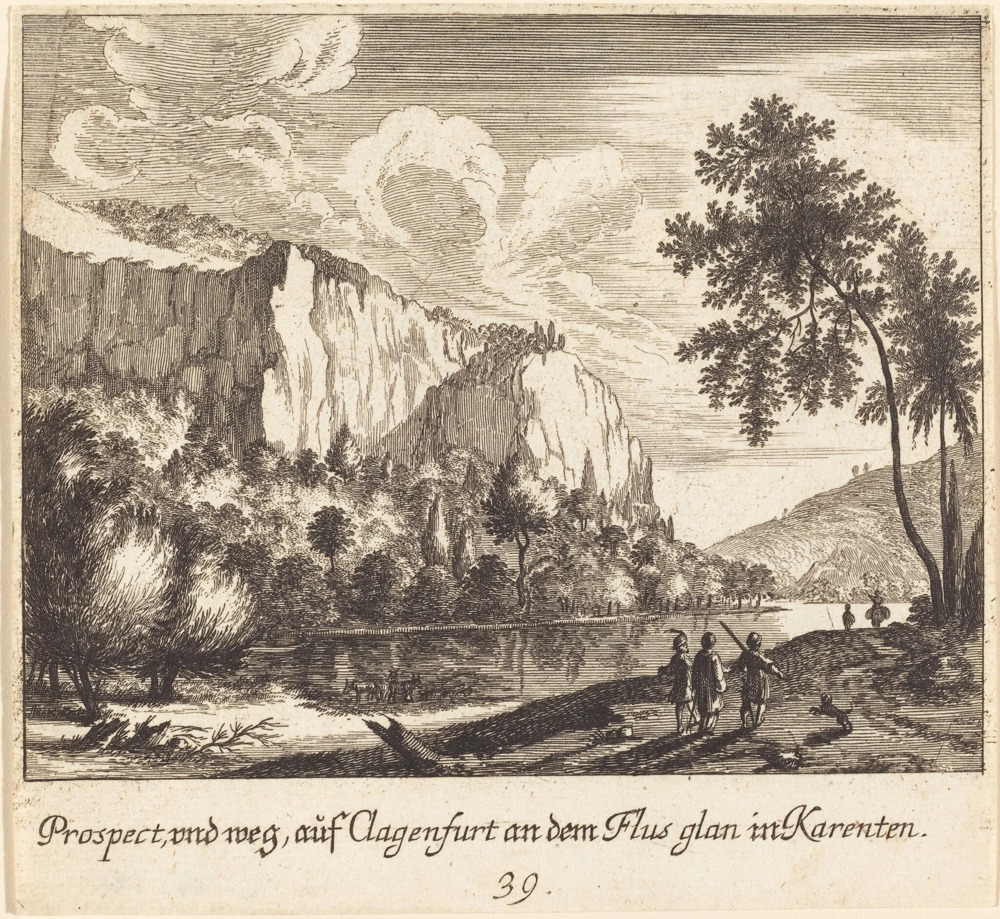 Mountain View, Clagenfurt, by Melchior Küsel, ink, 1681