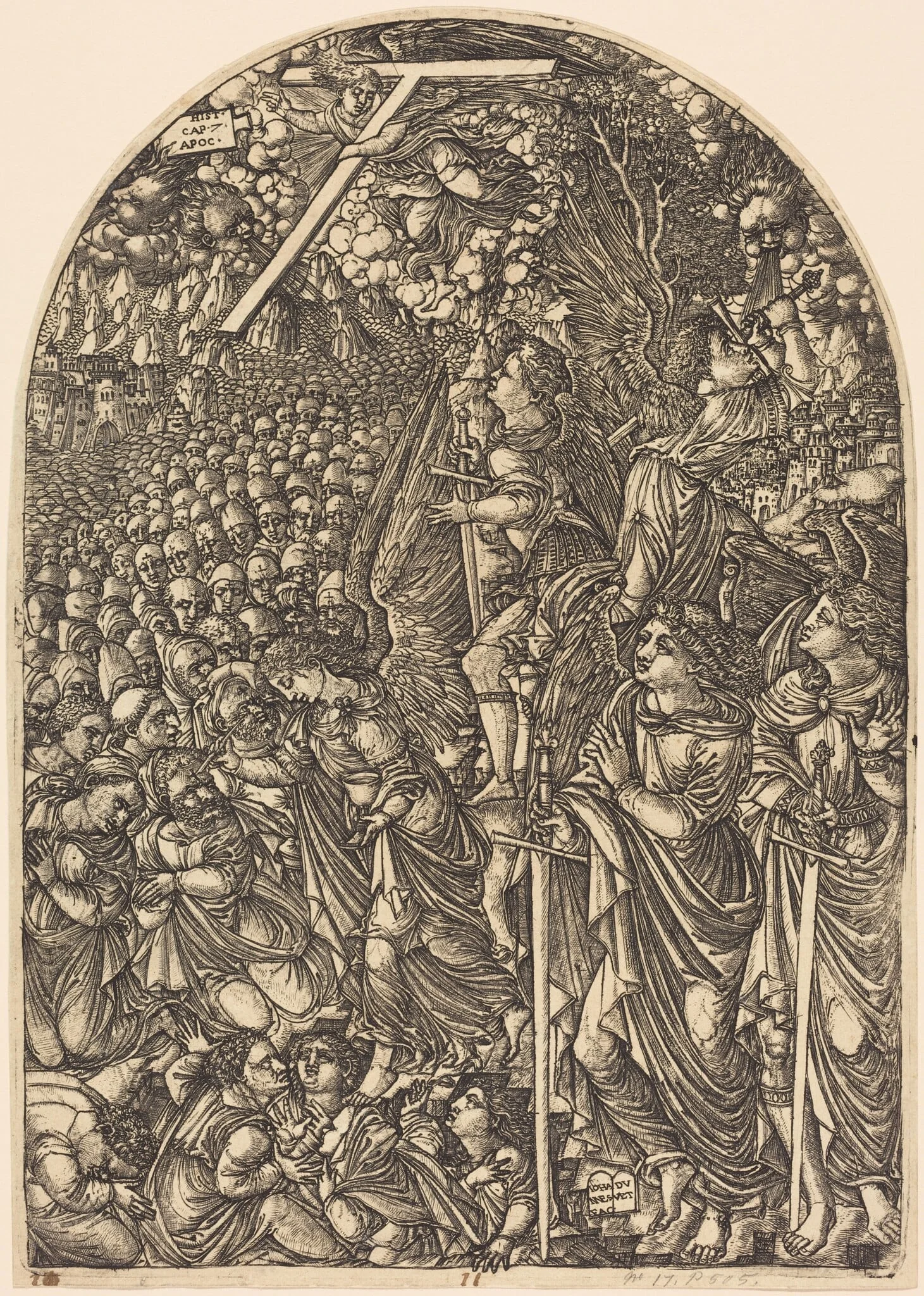 Four Angels Holding Back the Winds, by Jean Duvet, ink, 1551