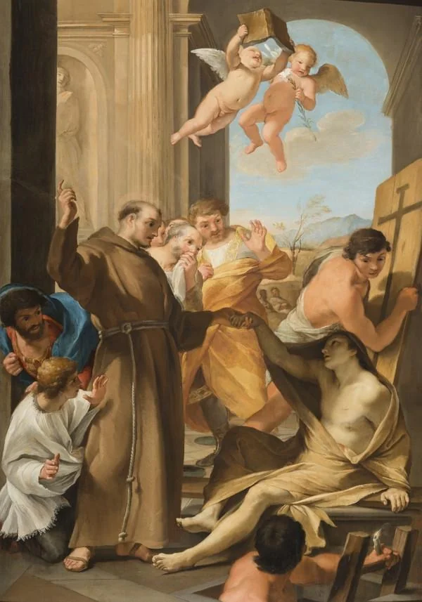 Saint Anthony Abbot reviving a Dead Man, by Andrea Sacchi, unspecified, 1635
