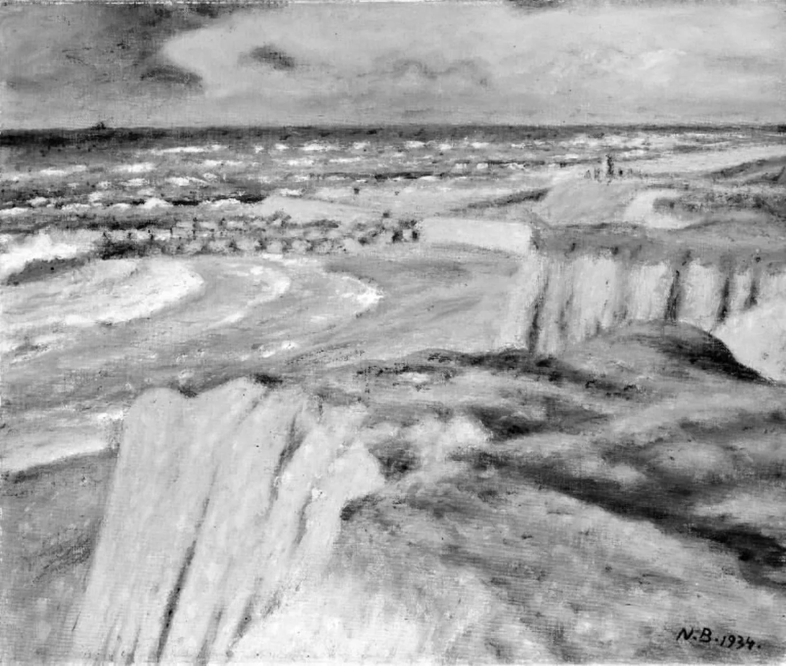 Bovbjerg ved solnedgang. Efterår, by Unknown, 1934