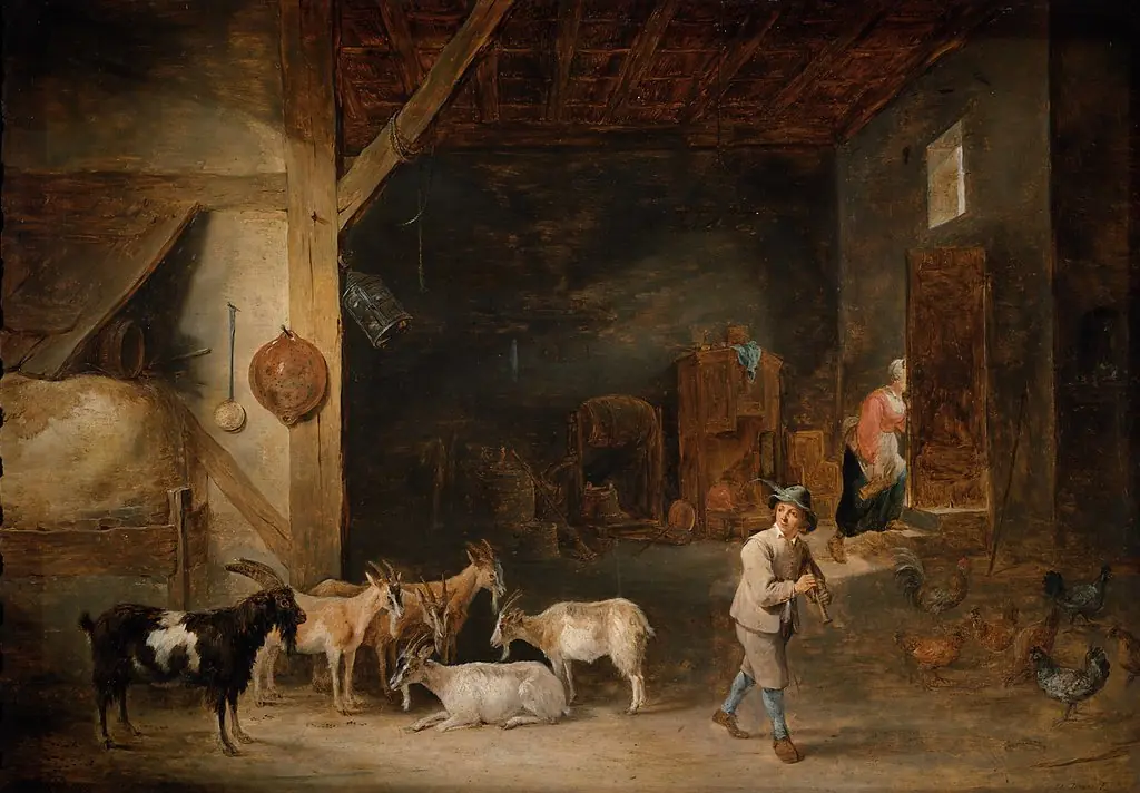 Goat Barn with Flute-player