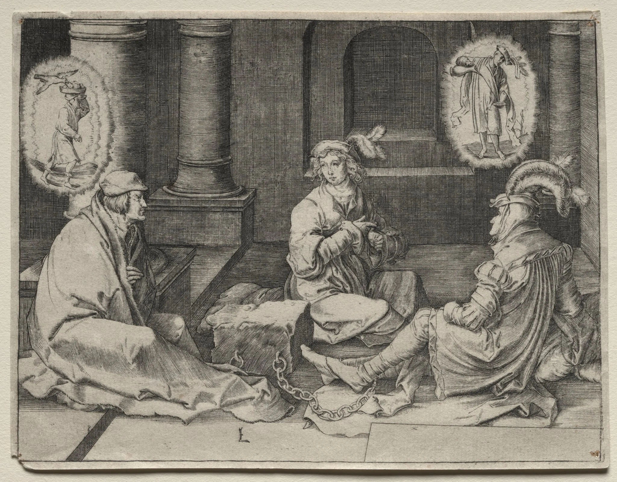 Joseph Interprets the Dreams in Prison, by Lucas van Leyden, 1512