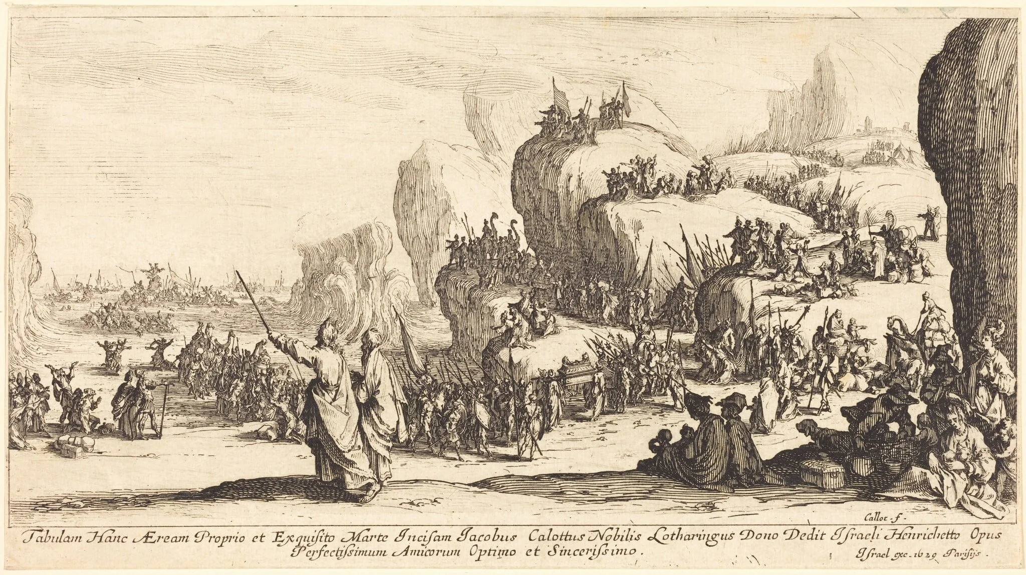 The Crossing of the Red Sea, by Jacques Callot, ink, 1629