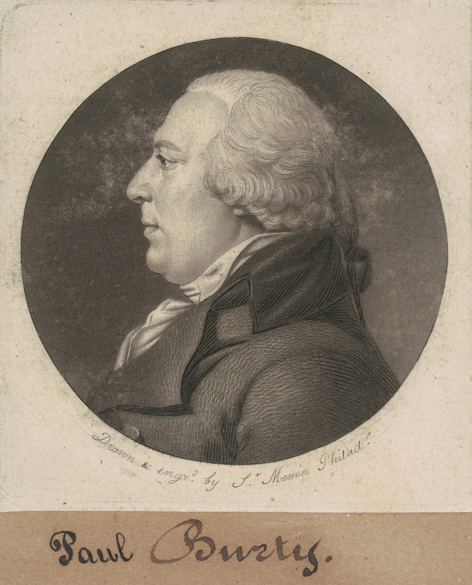 Paul Busti, by Charles Balthazar Julien Févret de Saint-Mémin, ink, 1807