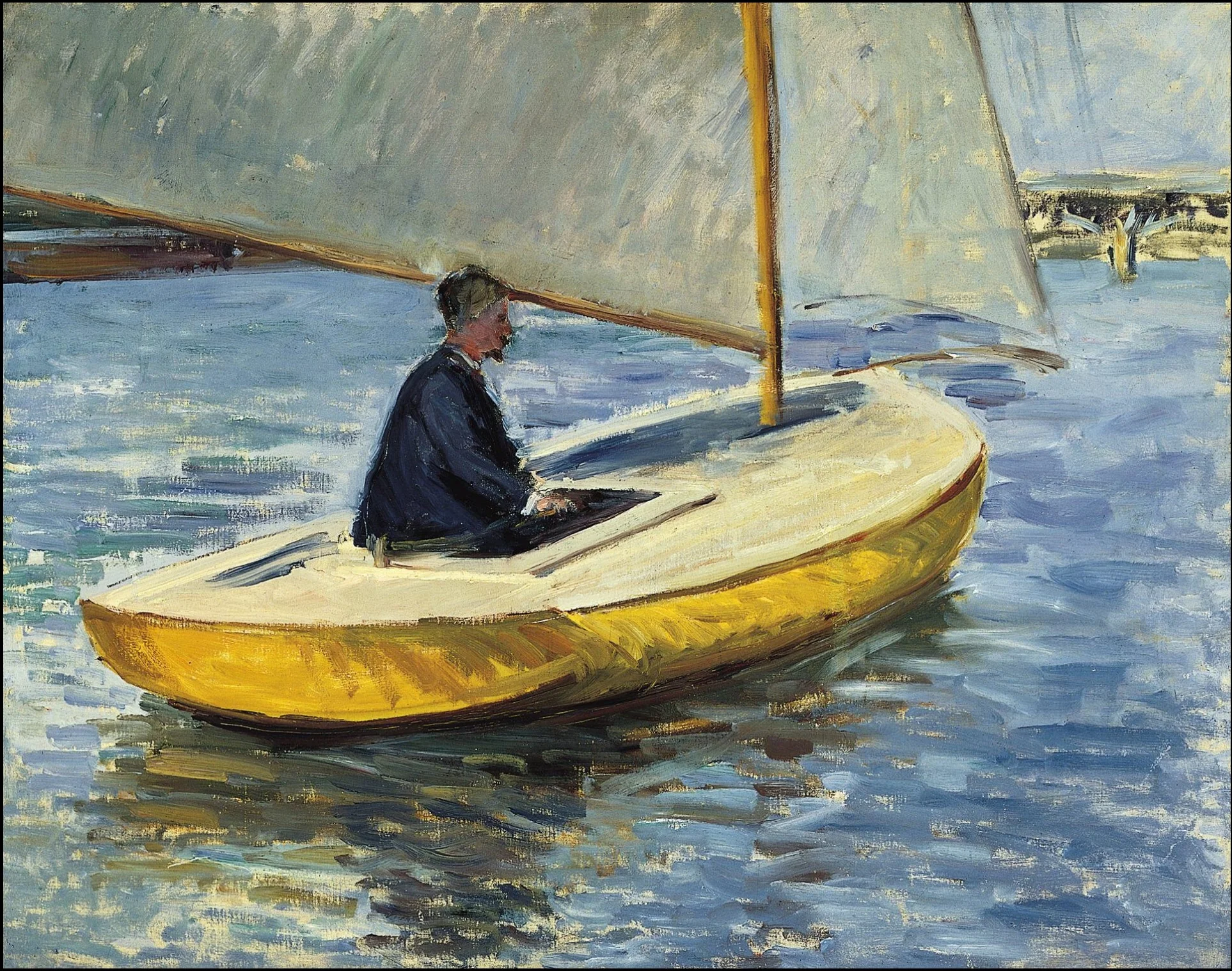 The Yellow Boat, by Gustave Caillebotte, oil, 1896