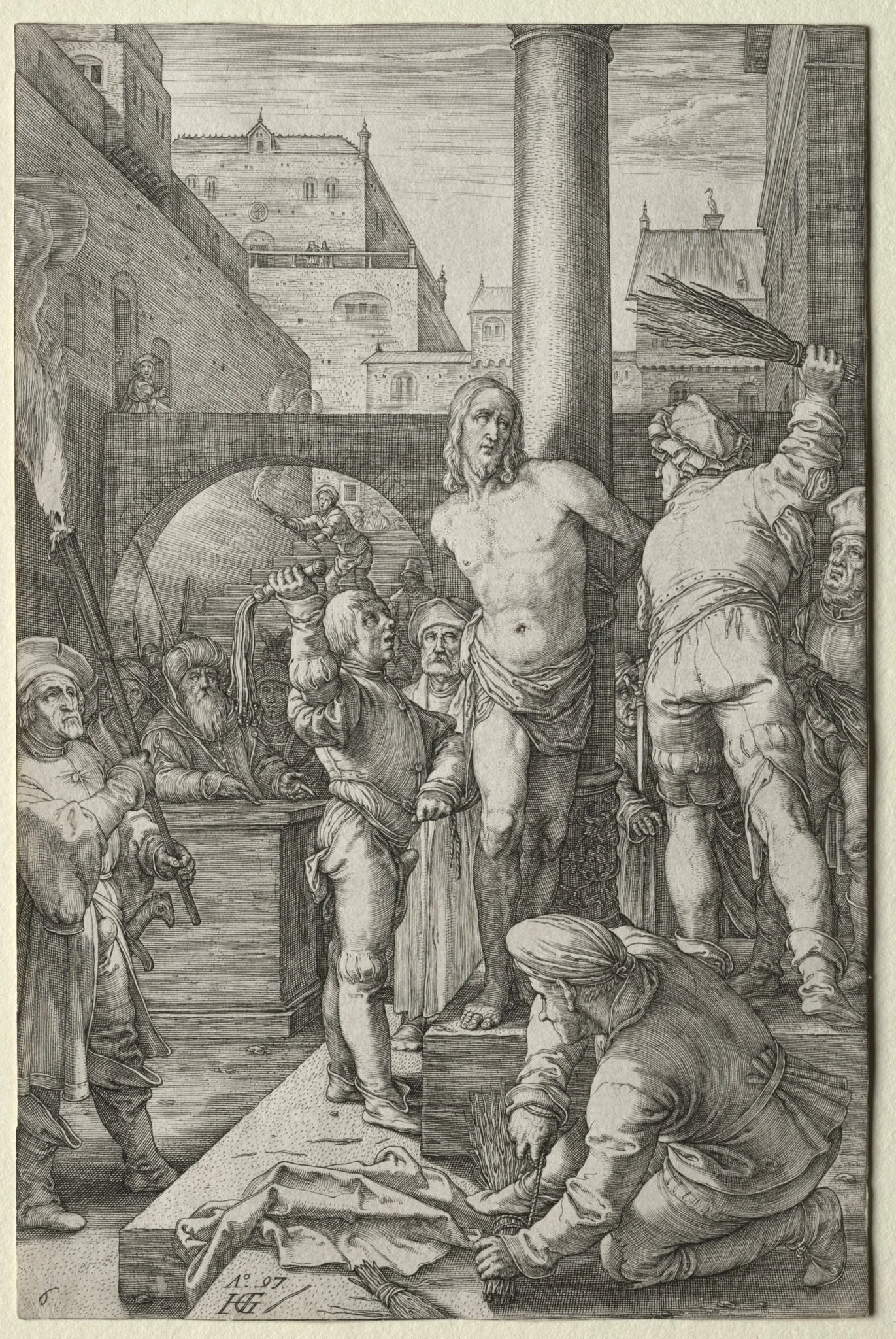 The Passion: The Flagellation, by Hendrik Goltzius, 1597