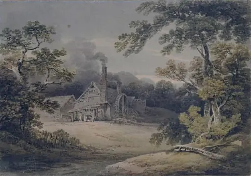 Landscape with cottage and waterwheel