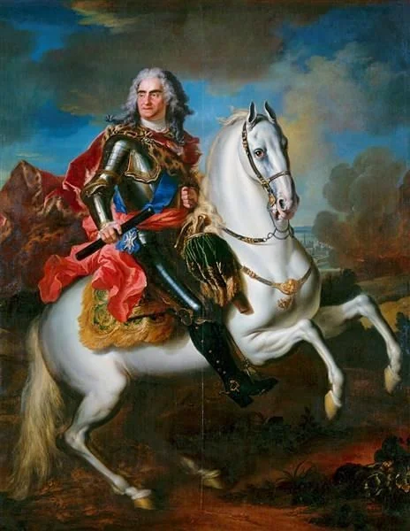 Equestrian portrait of August II the Strong (1670-1733), by Louis de Silvestre, oil, 1718
