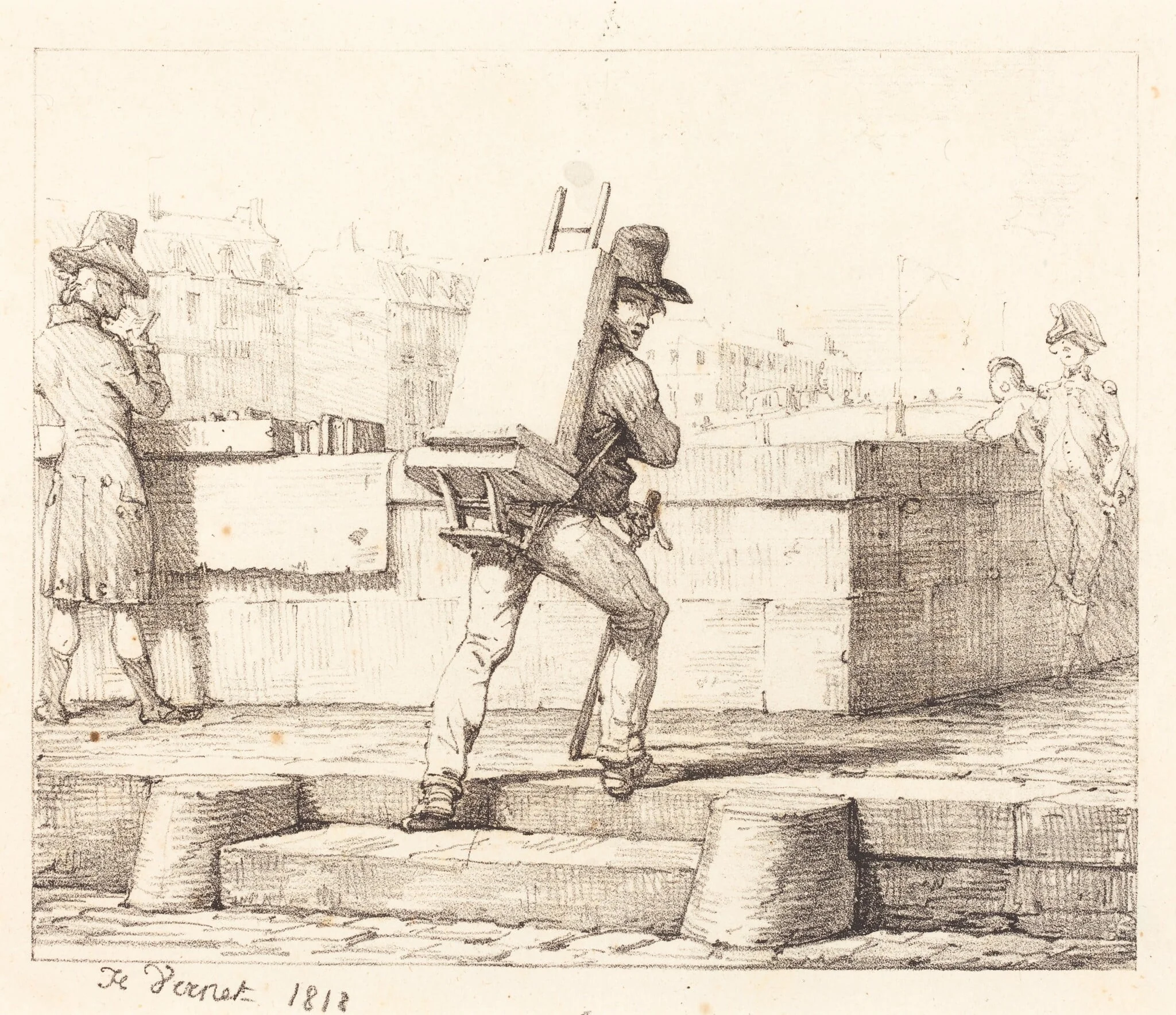 Frontispiece for the portfolio "Croquis Lithographiques par H. Vernet", by Horace Vernet, ink, 1818