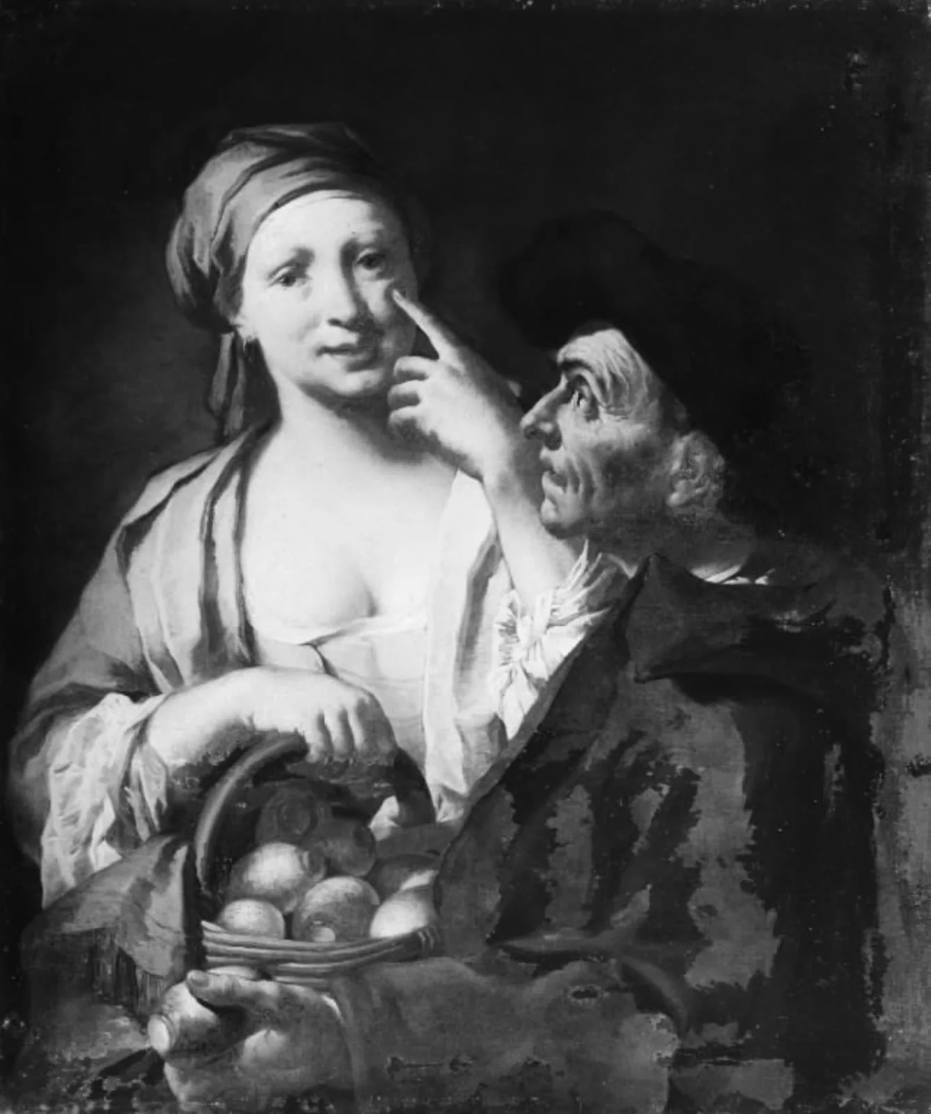 A Girl with Beetroots in a Basket, by Unknown, 1750