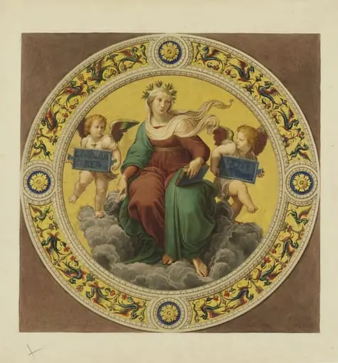 Copy after Raphael’s ceiling fresco representing ‘Theology’ in the Stanza della Segnatura (Vatican Palace, Rome,1508-09), 1864.