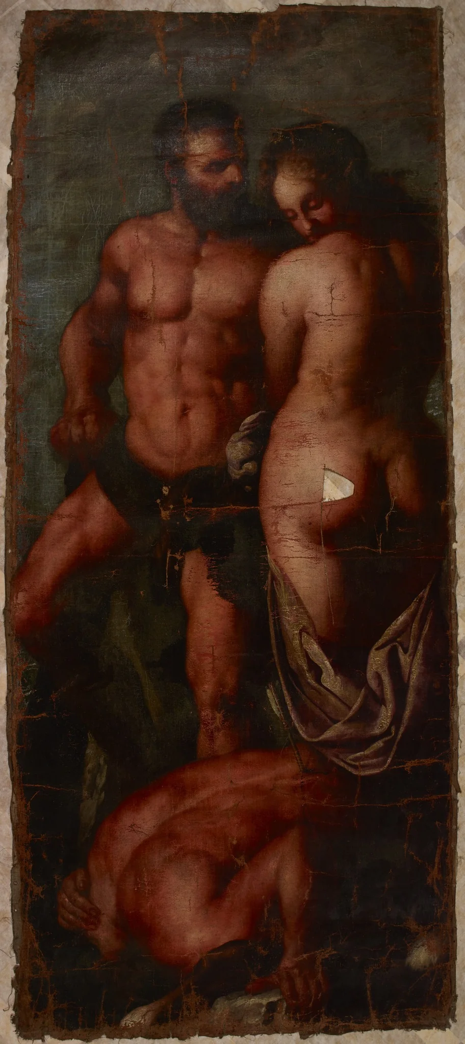 Mythological Scene (Hercules and Deianira?), by Unknown, oil, 1610