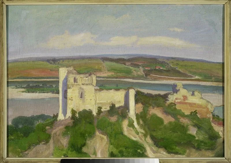 Landscape in Janowiec, by Władysław Ślewiński, oil, 1906