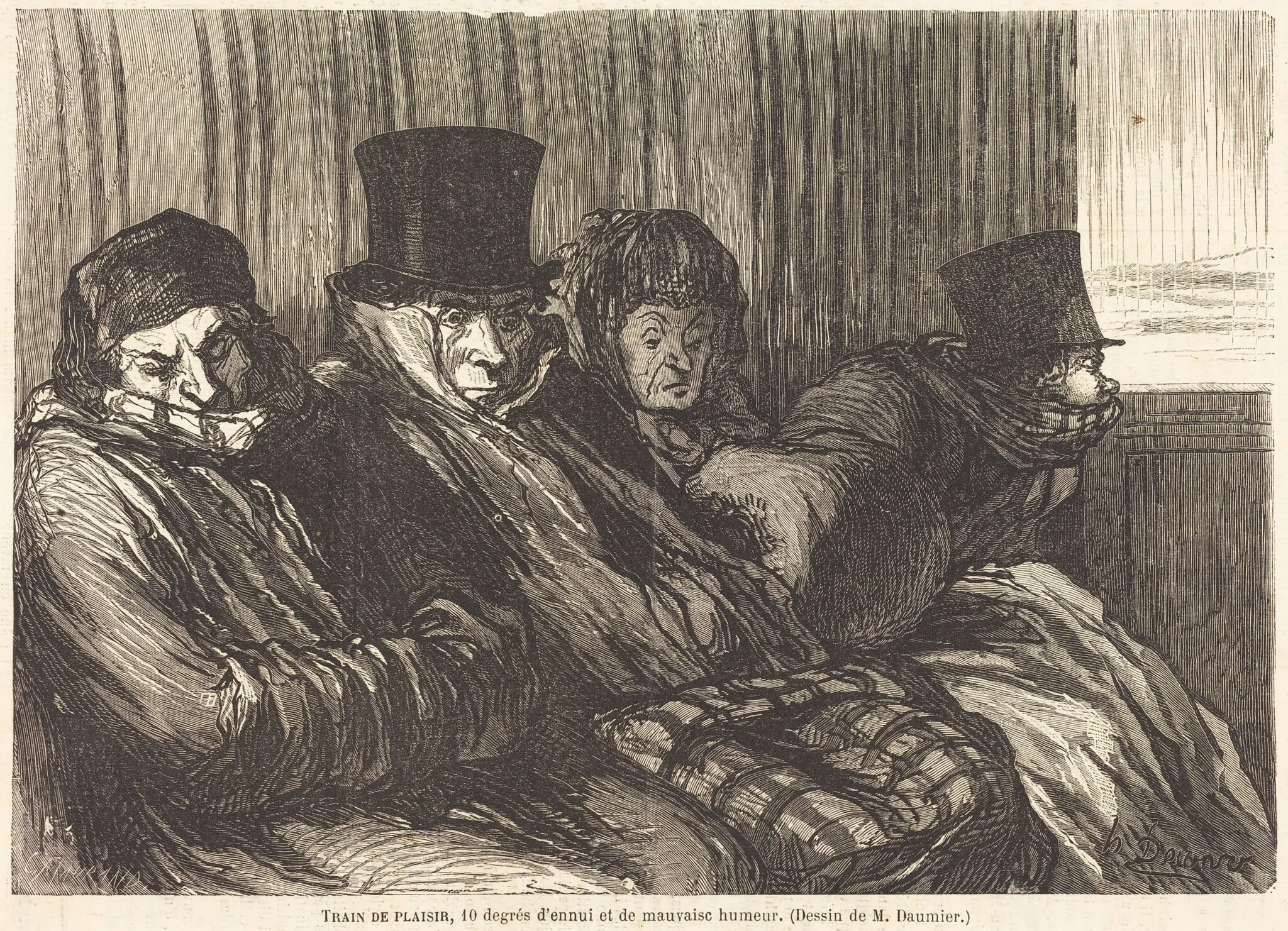 Train de plaisir, by Charles Maurand, ink, 1862