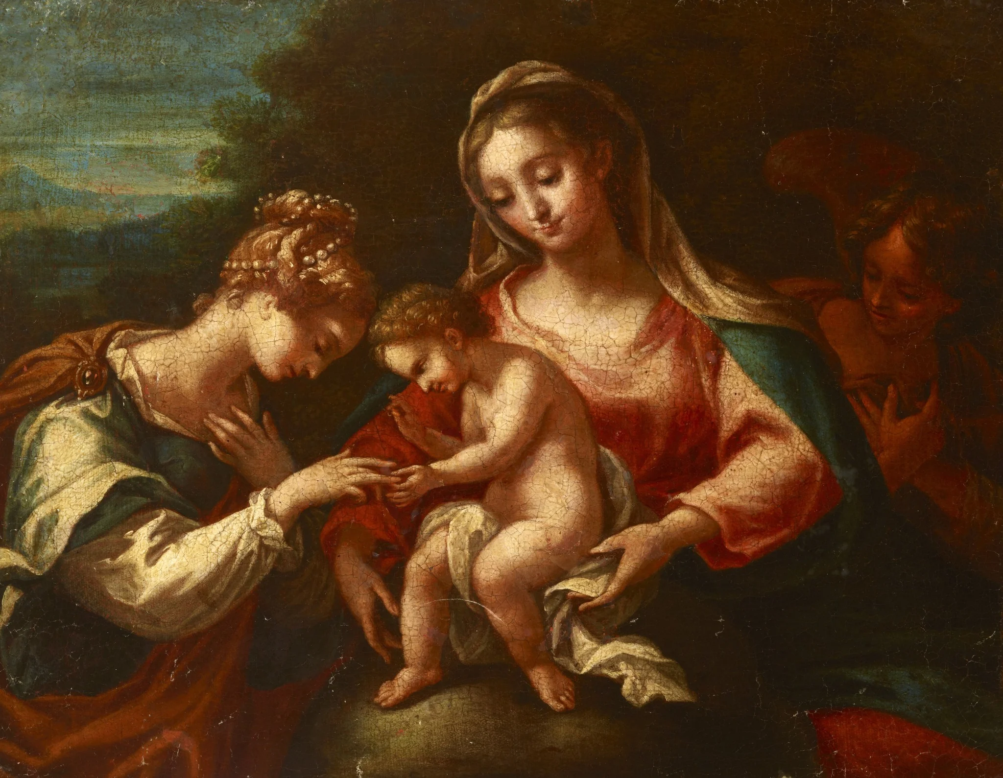 Mistic Marriage of Saint Catherine, by Unknown, oil, 1650