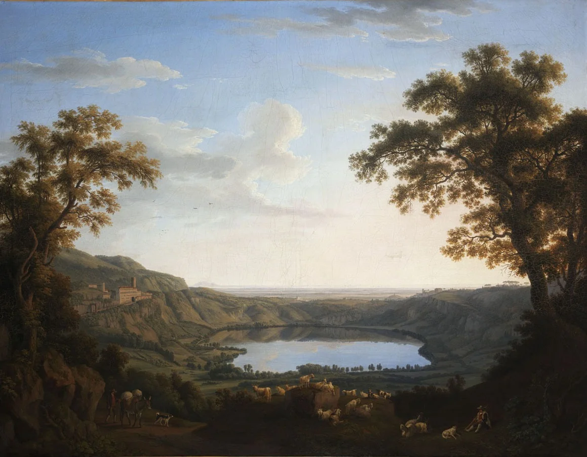 The Lake of Nemi, by Jacob Philipp Hackert, oil, 1792