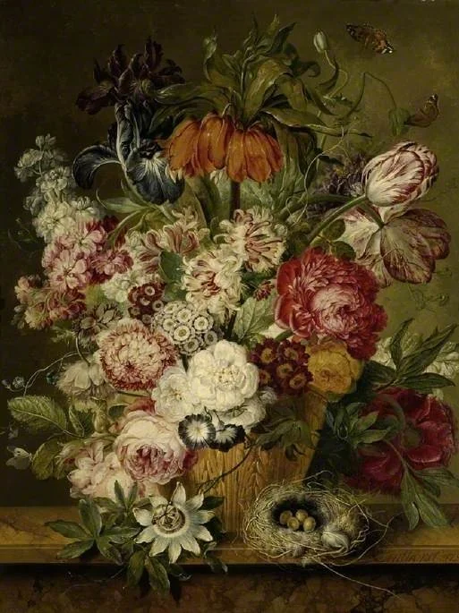 Vase of flowers, by Jacobus Linthorst, oil, 1800