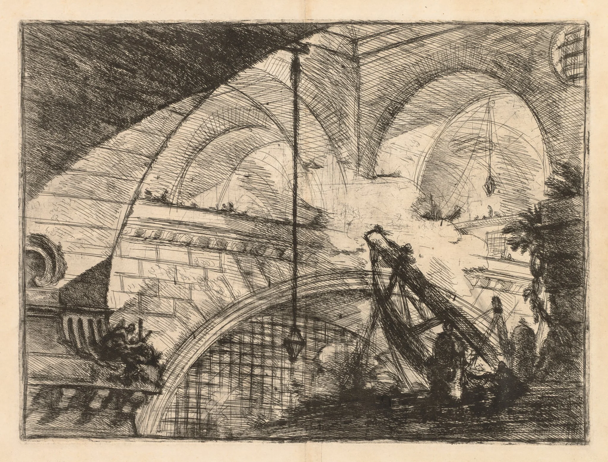 The Prisons:  A Series of Galleries with Crane-Like Erection of Beams, by Giovanni Battista Piranesi, 1748
