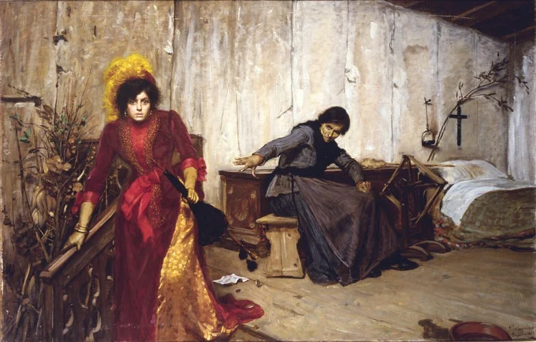 Maledizione di una madre, by Ponziano Loverini, oil, 1894