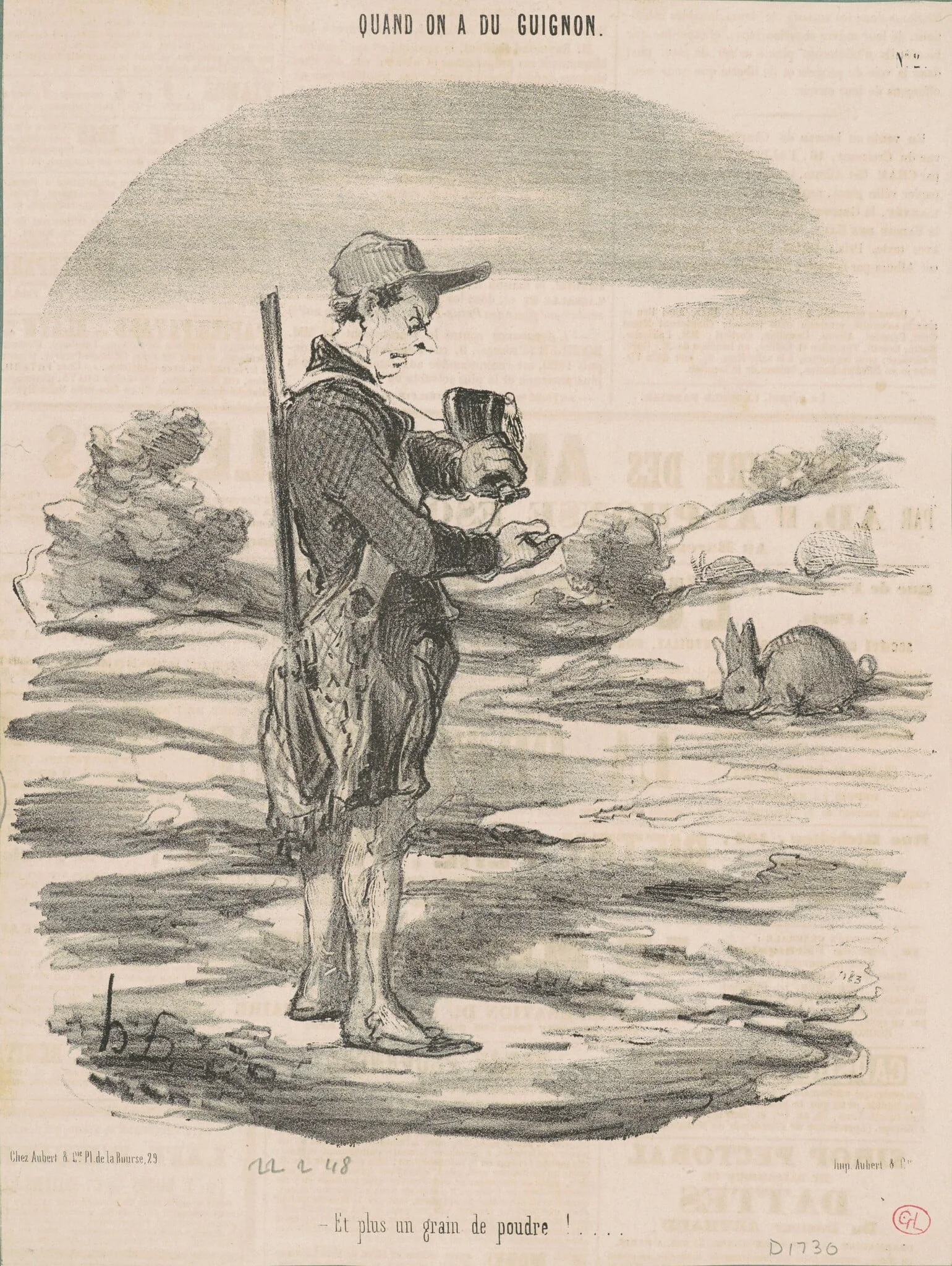 Et plus un grain de poudre! ..., by Honoré Daumier, ink, 1848
