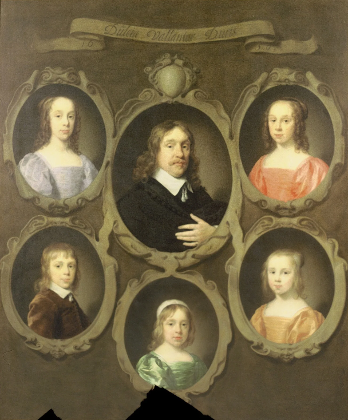 Portrait of John Beck and his five children, by Cornelis Janssens van Ceulen, oil, 1650