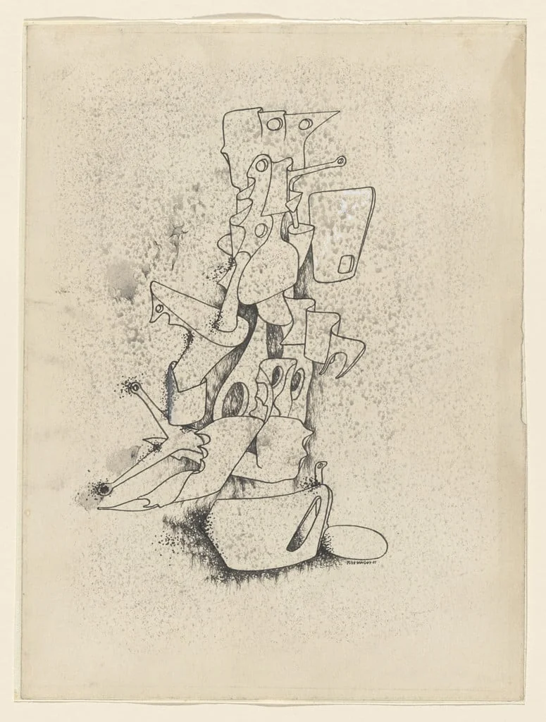 Untitled, by Yves Tanguy, watercolor, 1945