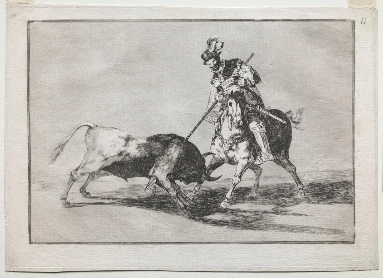 The Cid Campeador Spearing Another Bull, by Francisco Goya, 1816