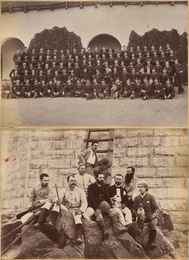 B. c/o Devonshire Regiment, Jhansi (recto); Staff of Messrs. Glover & Co., Sindh Bridge (verso)