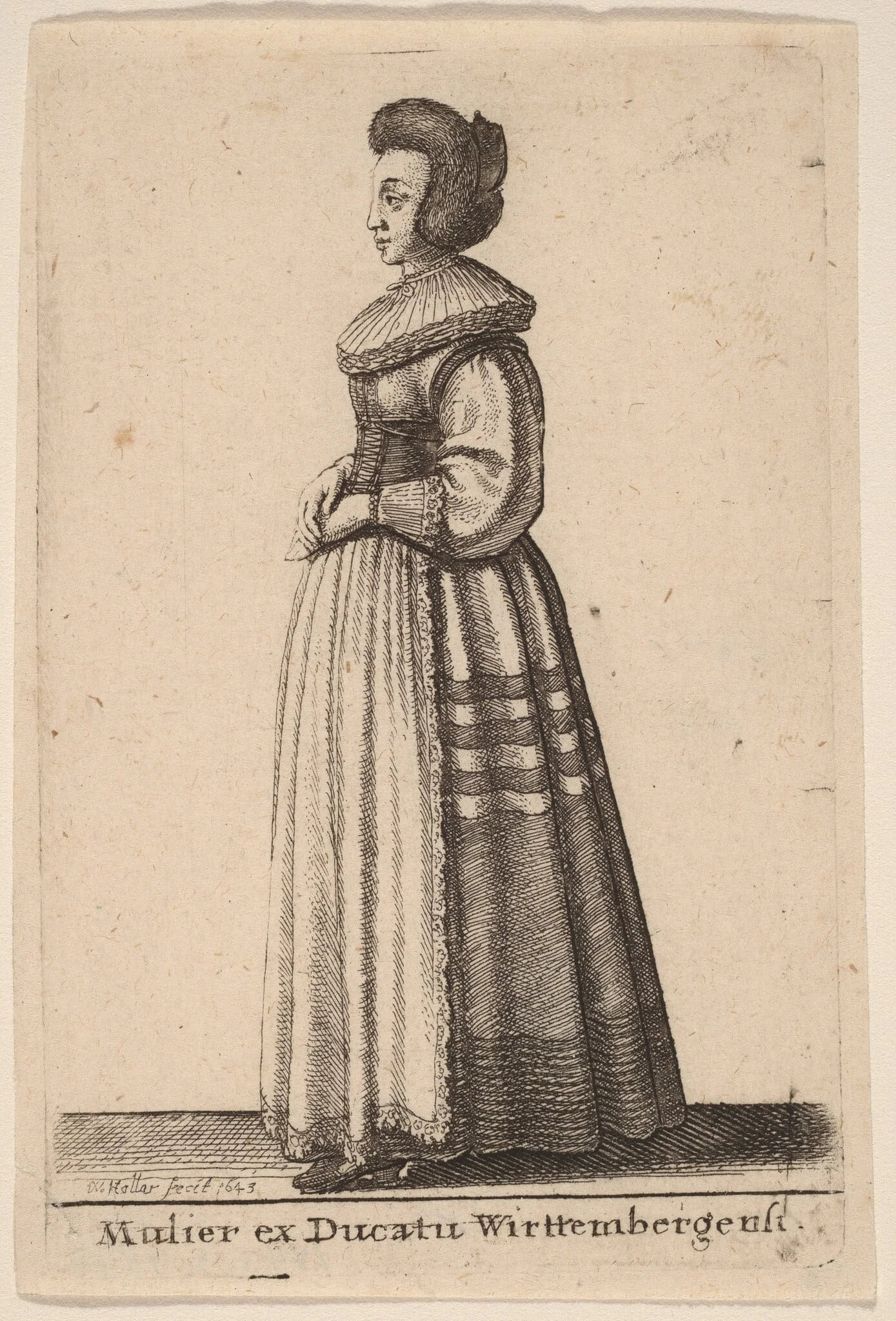 Mulier ex Ducatu Wirttembergensi, by Wenceslaus Hollar, ink, 1643