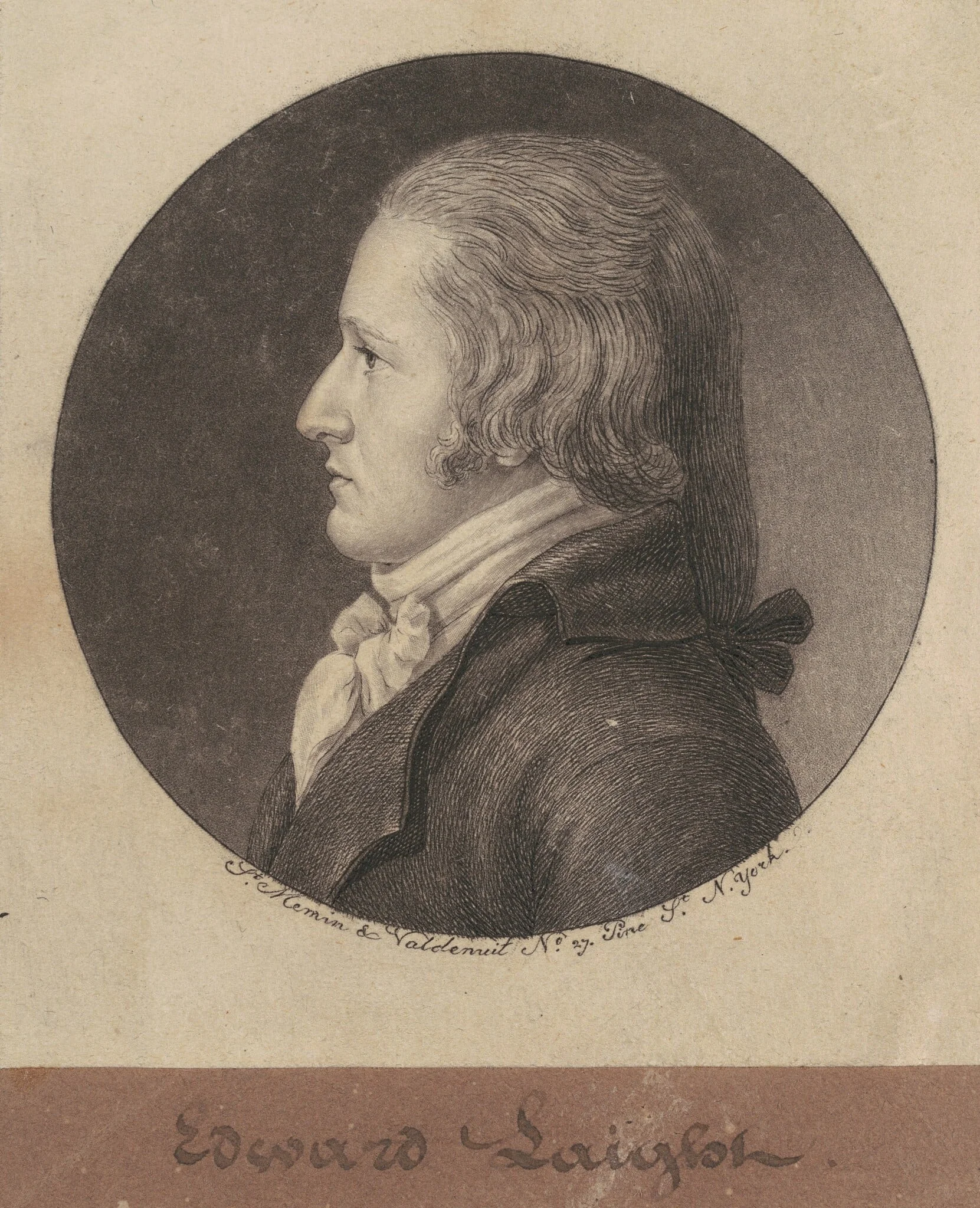 Edward William Laight, by Charles Balthazar Julien Févret de Saint-Mémin, ink, 1797
