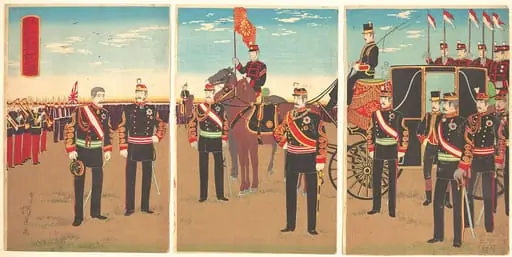 青上練兵場観兵式之図|Illustration of  Emperor's Military Review of a Parade Ground at Aoyama (Aoyama renpeijō kanpeishiki no zu)