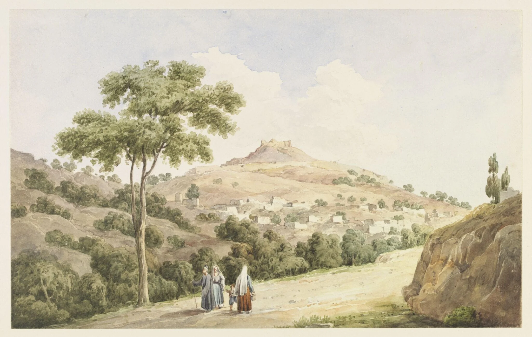 Saffed, by Antonio or Anton Schranz, watercolor, 1837